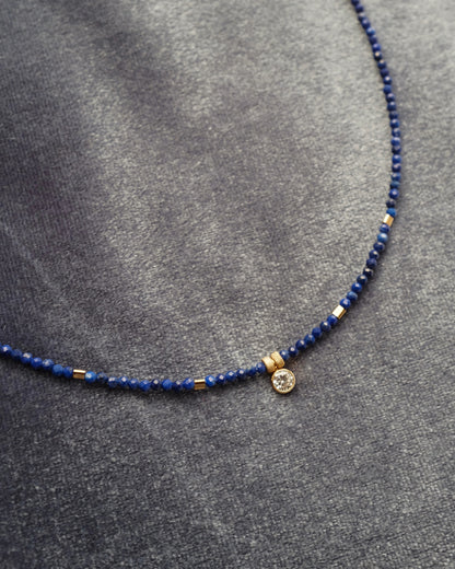 Colier Lapis Lazuli cu accente din aur filat gold filled